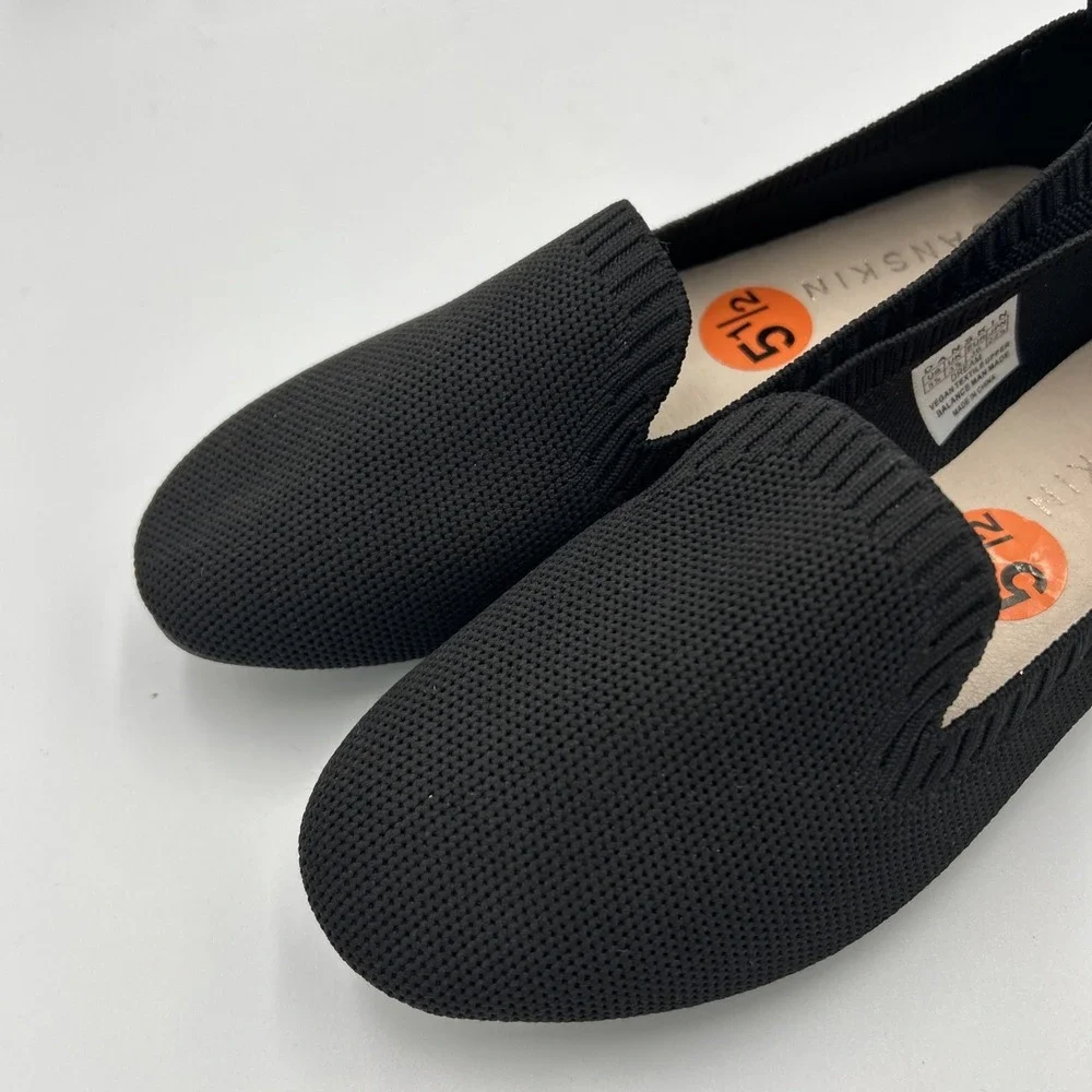 Danskin Dream Slip On Stretch Knit Ballet Flat Shoes Black‎ Dressy Casual 5.5/6